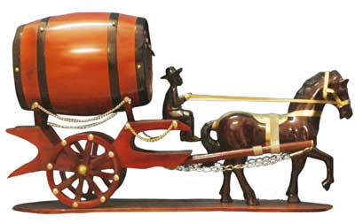 Xe ngựa kéo trống rượu vang